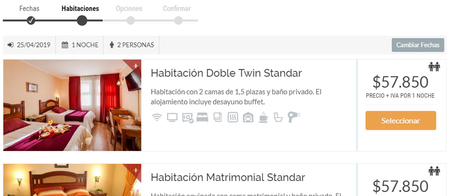 Motor de Reservas Online integrado con Webpay